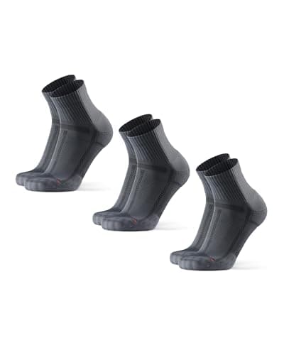 Image of DANISH ENDURANCE Cushioned Running Socks for Long Distances, Anti-Blister, for Men & Women, Unisex, 3 or 5 Pack, Grey/Black, 9-12