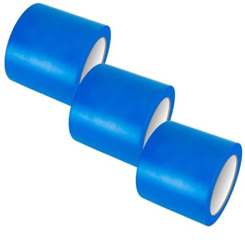 Image of GTSE 100mm x 33m, Blue, Wide PVC Vinyl Floor Tape, 3 Rolls, Safety Marking Tape, 0.15mm Thick, Suitable for Dance Floors, Gyms, Warehouse, Sports Industry