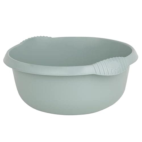 Image of JMS we create smile Elegant Multipurpose Plastic Bowl Washing Up Bowl Mixing Bowl Washing Basin Bowl Sink Tidy Organiser Wash Tub for Home Kitchen Camping Caravan (Silver Sage, 28 CM Round)