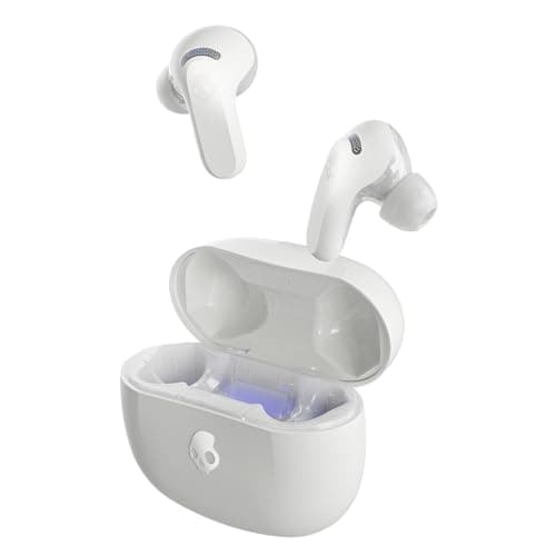 Image of Skullcandy Rail ANC Wireless Earbuds, Bluetooth Headphones, Active Noise Cancelling, Up to 38 Hours Battery, Microphone for iPhone Android, Customizable via App - Bone