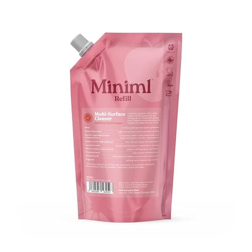 Image of Miniml Eco Multi Surface Cleaner General Purpose 1L Refill Blood Orange Scented for Cleaning All Surfaces Floors Walls Glass Kitchen Bathroom Natural Plant Based Vegan Formula & Cruelty Free