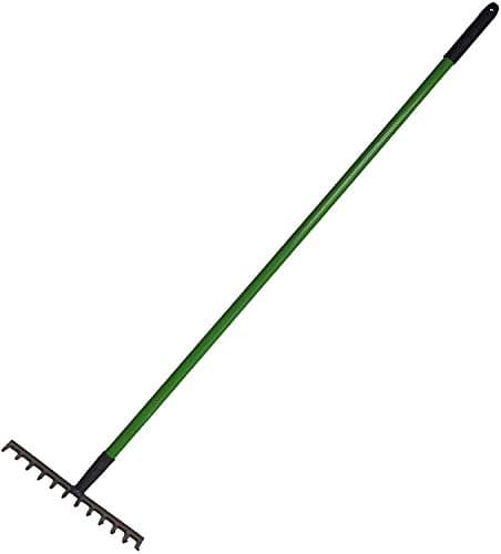 Image of OptiProducts® 12 Teeth Garden Rake Heavy Duty Soil Rake, Carbon Steel Rake for Gardening, Garden Rakes Metal With Steel Handle, Gardening Tool