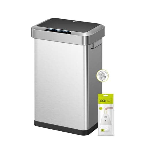 Image of EKO Horizon Sensor Bin 45L, Touchless Automatic Rubbish Bin, Soft Close, Perfect for Kitchen & Home, Stainless Steel