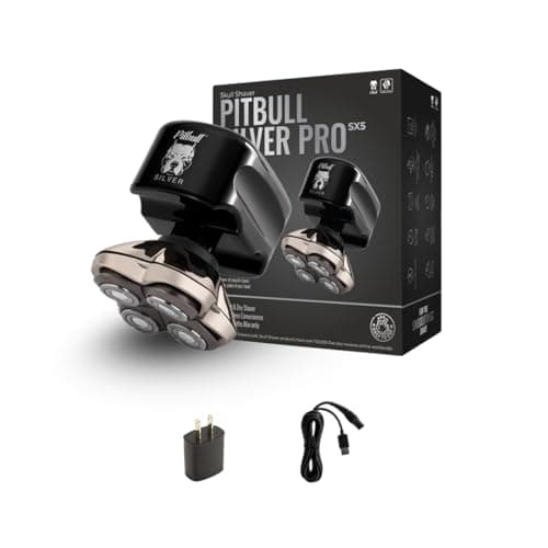 Image of Skull Shaver Pitbull Silver Pro SX5 – Head and Face Shaver – Electric for Men, Wet & Dry, Cordless, Water Resistant – Enhanced Performance