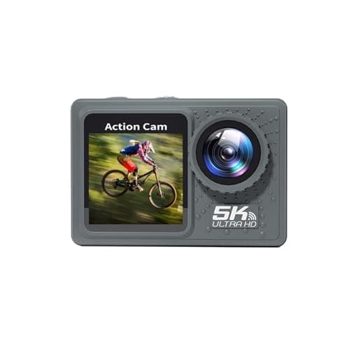 Image of TIEOAXFT NEW Action Camera 5K 4K 60FPS WiFi Anti-shake Dual Screen 170° Wide Angle 30m Waterproof Sport Camera with Remote Control for Vlogging with External Microphone, Remote Cont(64G,AT-G60 -A)
