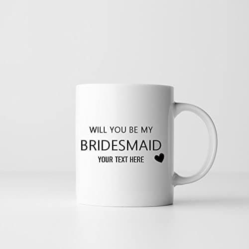 Image of Ditzy Doll Personalised Mug - 11oz Funny Birthday Gift Custom Text Novelty Christmas Coffee Tea Joke Idea (Be My Bridesmaid)
