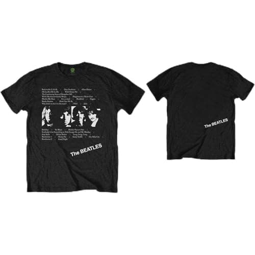 Image of Black The Beatles White Album Tracks Official Tee T-Shirt Mens Unisex (XX-Large)