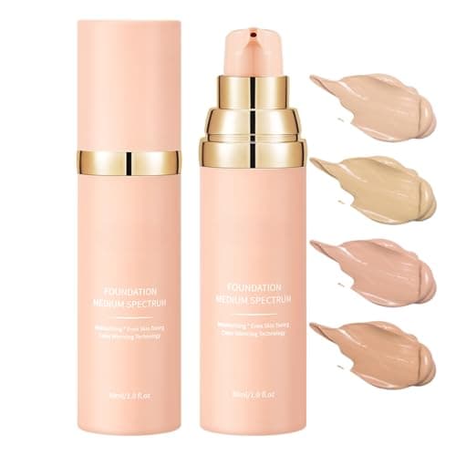Image of 4-in-1 Colour Changing Foundation SPF 50+, Long-Lasting Medium Full Coverage Colour Change Foundation for Mature Skin, Natural Satin Finish, Moisturizing Concealer for Mature Skin & Daily Use