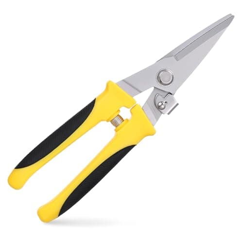 Image of Aviation Tin Snips 8 Inch Heavy Duty Metal Cutter with Safety Lock Straight Metal Snips with Stainless Steel Blade & Comfortable Grips for Cutting Cardboard, Thin Iron, Cable Wire, DIY Projects