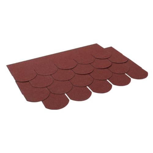 Image of Warmiehomy Asphalt Roofing Tiles 18pcs/2.61sqm, 2.7mm Thick Self-Adhesive Roofing Felt, Waterproof Weatherproof Shingles for Roof Sheds (Red, Fish Scale)
