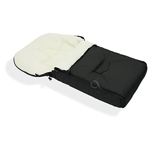 Image of Natural Sheep Wool Footmuff Cosytoe fits Bugaboo Pushchairs Prams (Black)