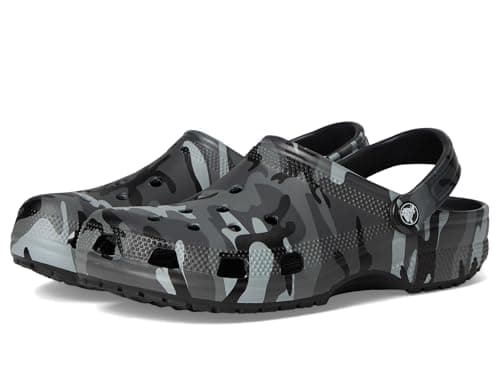 Image of Crocs Unisex Kids, Classic Camouflage Clog K, Black/Slate Grey, 4 UK