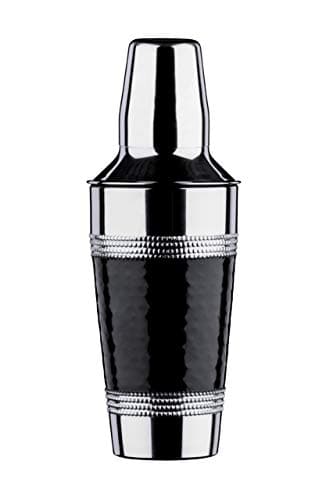 Image of Premier Housewares Cocktail Shaker with Hammered Black Band - Stainless Steel