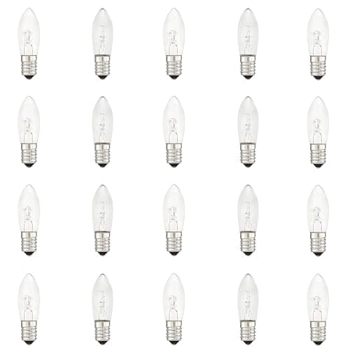 Image of GutReise 20pcs AC E10 Replacement Light Bulbs for Candle Arch,Fairy Lights,Light Chains 12V 23V 34V 48V 55V 3W 2700K (34V)