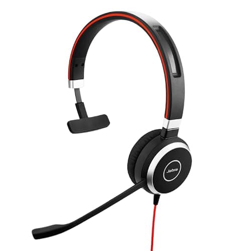 Image of Jabra Evolve 40 MS Mono Headset – Microsoft Certified Headphones for VoIP Softphone with Passive Noise Cancellation – USB-Cable with Controller – Black