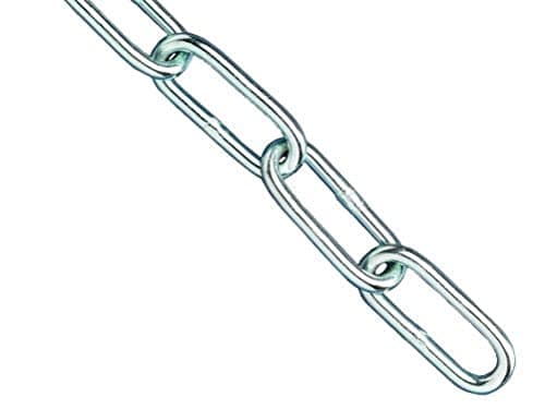 Image of Faithfull FAICHCUT40Z Zinc Plated Steel Chain 4 mm Link Dia. x 2.5M (8ft 2 Inch) Length 120 kg Load Limit, silver