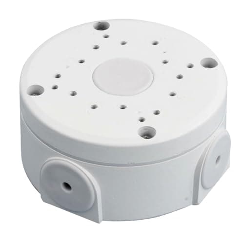 Image of Universal CCTV Junction Box Deep Base for Security Surveillance Cameras, Cable Hidden Box For IP Camera Dome and Bullet Type, Solid Metal (White - Metal)