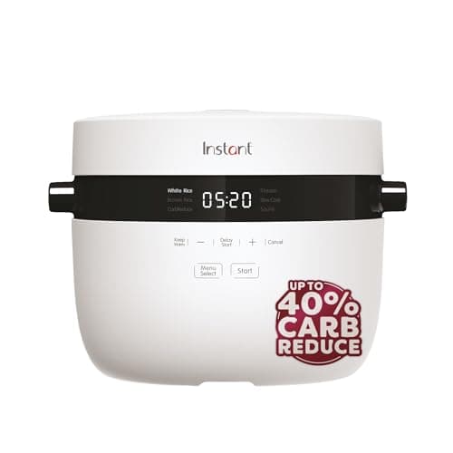 Image of Instant Rice Cooker and Steamer - Automatic Versatile Digital Rice Cooker, Steamer and Sauté Pan - Removable Dishwasher Safe Pot (12 Cup / 2.8L) - Up to 12 Portions, White