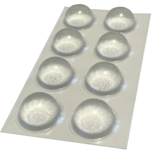 Image of 8 x Clear 19.0mm x 9.5mm Self Adhesive Hemispherical Bumper, Rubber Feet for Furniture, Glass, Tables, Crafts - from The StickyStuff Company