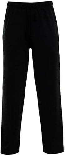 Image of JMA Trading Men's Open Hem Jog Pants Plain Jogging Bottoms Fleece Pants Sports Trousers Jogging Bottoms Plus Size Small to 2XL (Black, Large)