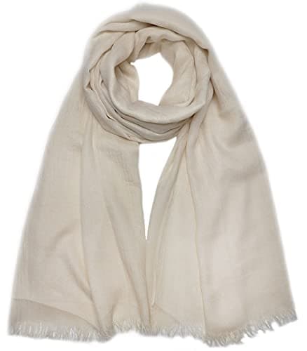 Image of Gragengs Women Summer Scarfs Cotton Lightweight Large Long Gauze Shawl Beach Wrap Plain 75”×43”,Cream