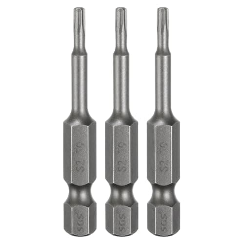 Image of sourcing map 3pcs T9 Torx Head Screwdriver Bit 1/4" Hex Shank 2" (50mm) Long Magnetic No Hole Tip Tamper Proof 6 Point Star Screw Driver Drill Bits S2 Steel Industrial Power Screwdrivers