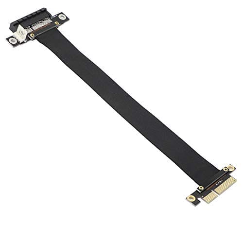 Image of GINTOOYUN PCIe 4X Extension Cable, PCI-Express 3.0 Male to Female Riser Cable PCI-E Extender Adapter for Graphics Card (23cm, 180°)