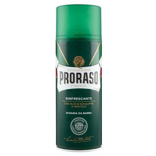 Image of Proraso Shaving Foam, 400ml, Refreshing and Toning Shaving Foam with Eucalyptus Oil and Menthol, Made in Italy, Green
