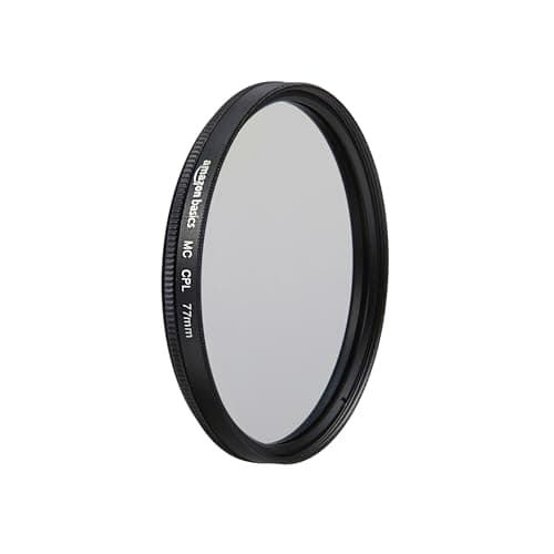 Image of Amazon Basics 77 mm Circular Polarizer Protection Filter for Deeper Colours, Glare and Reflection Reduction, Multi-Coated, Protects from Dust, Dirt and Scratches