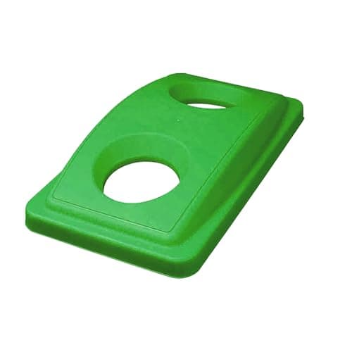 Image of Chabrias Ltd Slim Bin Lids – UK Made Colour Coded Recycling Lids for Slimline Bins | Durable, Easy Fit | for Waste Segregation Waste Management Systems (Green Mixed Glass 2 Hole)