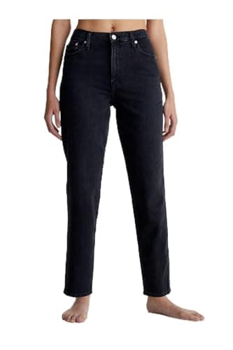 Image of Calvin Klein Jeans Womens Mom J20j221659 Tapered, Denim Black, 32W UK