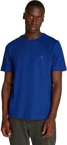 Image of Tommy Hilfiger Men’s Short Sleeve Round Neck Seasonal Solid T-Shirt, Blue (Wedge Blue), XXL