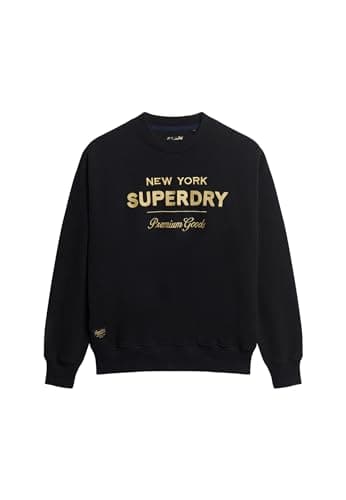 Image of Superdry Luxe Metallic Logo Sweatshirt Sweatshirt for Women, Black, UK 10