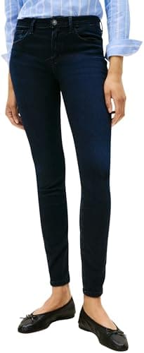 Image of Tommy Hilfiger Women's Nina Como Skinny Mid Rise Jeans, Blue (Nina), 29W/34L