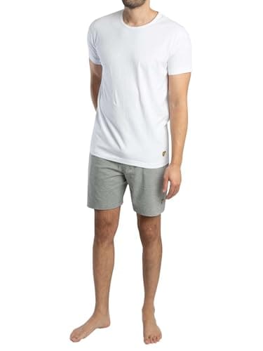 Image of Lyle & Scott Men's Charlie Lounge Pyjama Set, Bright White/Grey Marl, L