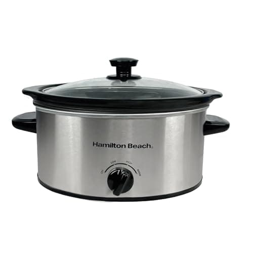 Image of Hamilton Beach 3.5L Comfort Cook Slow Cooker, 160W Energy-Efficient Design, Removable Oven-Safe Ceramic Bowl, 3 Heat Settings, Compact for 2-4 People, Easy Clean, Silver - HBSC040S