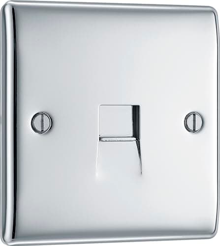 Image of Newlec British General NPCBTM1 Nexus Metal Polished Chrome 1 Gang Master Telephone Socket