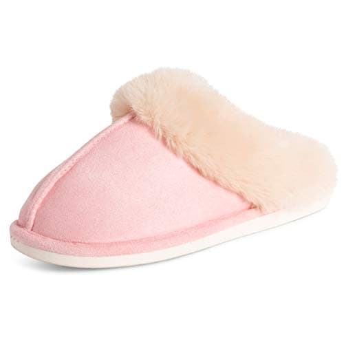Image of Polar Womens Memory Foam Duel Size Luxury Rubber Sole Plush Faux Fur Cozy Comfort House Outdoor Winter Slippers - Pink - UK5-6/EU38-39 - EA0615