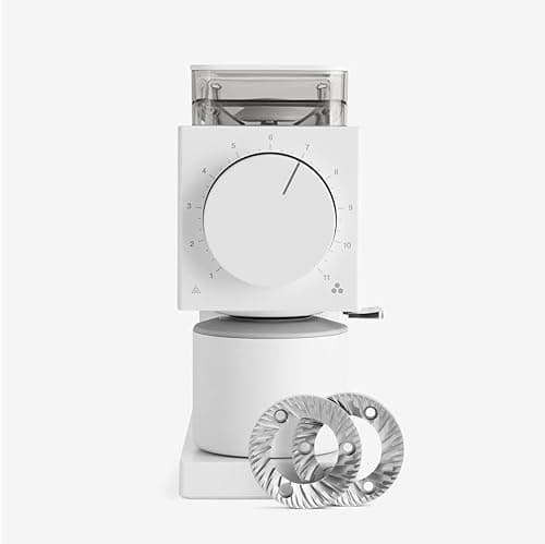 Image of Fellow Gen 2 Ode Brew Grinder - Burr Coffee Grinder Electric - Coffee Bean Grinder with 31 Settings for Drip, French Press & Cold Brew - Matte White