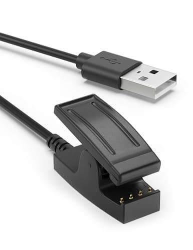 Image of Sinoacc 1 Pack 100cm Charger for Garmin Lily,Forerunner 35 235 230 630 645 Music 735xt,Approach S20 G10,Vivomove Hr Watch Charger Replacement Charging Clip Sync Data Cable