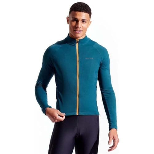 Image of PEARL IZUMI Men's Attack Thermal Cycling Jersey, Dark Spruce/Sunfire, Small
