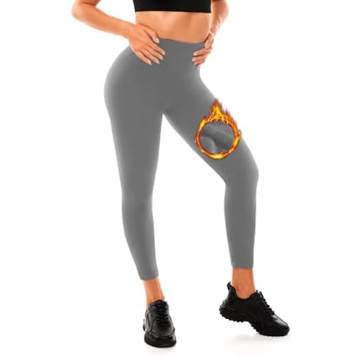 Image of Sanpetix Women's Fleece Lined Leggings, Thermal Leggings High Waist for Women Grey 1 Pack XXL