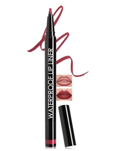 Image of Matt Lip Liner Waterproof, Long-Lasting Smudge-proof Lip Mark Pencil, Highly Pigmented Liquid Lipstick, Smooth Moisturising Lip Liner Pencils, Lip Gloss, Natural Tattoo Effect, 05# Mauve Red