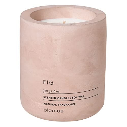 Image of blomus 65655 Blomus Fraga Scented Candle Rose Dust L Soy Wax Concrete,Medium