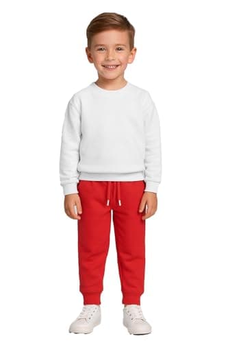 Image of A2Z 4 Kids Boys Girls Trouser Jogging Joggers Pants Tracksuit Sweatpants Bottom - Fleece Trouser Red 3-4.