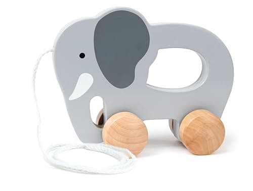 Image of Hape Elephant - Push and Pull Along Wooden Toy - For 12 Months +