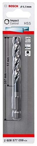Image of Bosch Accessories Impact Control HSS Twist Drill Bit (for metal, 6.5 x 63 x 107 mm, accessories for impact drills)