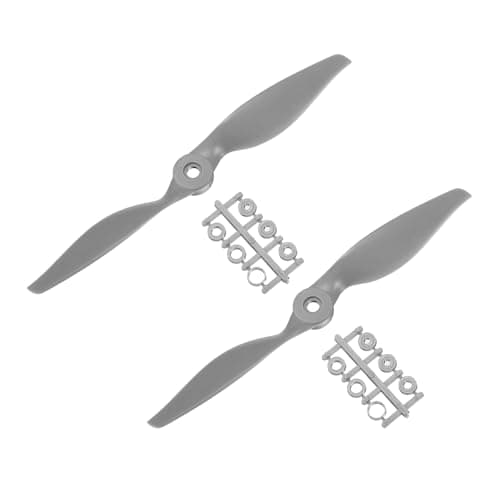 Image of sourcing map 2Pcs 12x6 Inch Propeller RC Propellers 2-Vane Blades Props Gray with Adapter Rings for RC Airplane Aircraft Prop Replacement