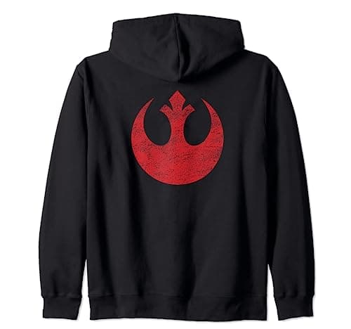 Image of Star Wars Rebel Alliance Logo Weathered Dark Zip Hoodie