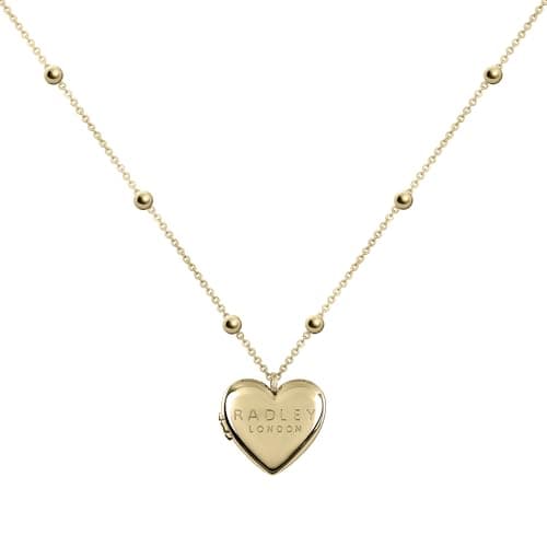Image of RADLEY Womens 18ct Gold Plated Heart Locket Pendant Necklace